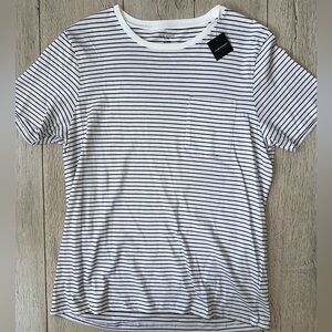 Club Monaco Black and White Striped Tee